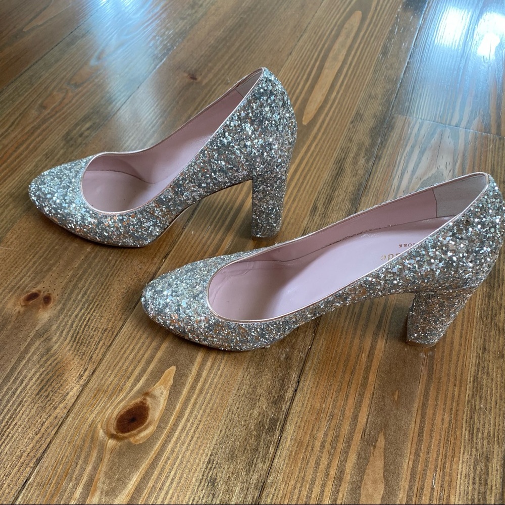 Kate Spade Dani Too Rose Gold Glitter Heels